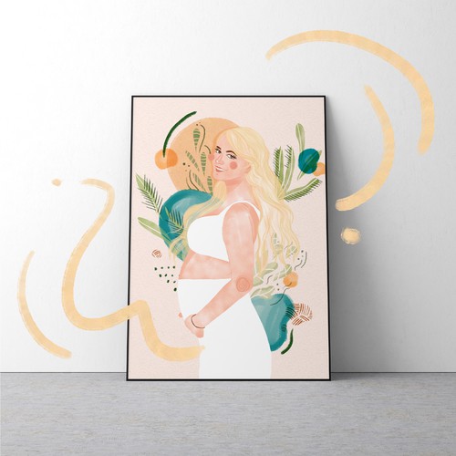 Warm illustration with the title 'boho vibes!'