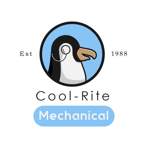 HVAC logo with the title 'Illustrative-style Logo for Cool Rite Mechanical, Inc.'