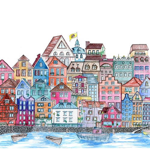 Painting artwork with the title 'Joyville Coffee Roasters'