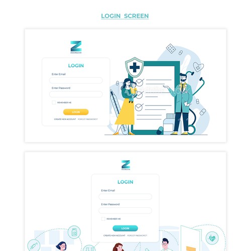 Children's website with the title 'Fun minimalism web design of login page and dashboard '