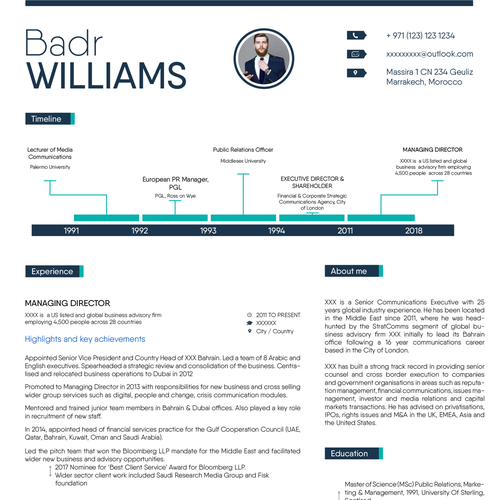 CV design with the title 'Professional Resume'