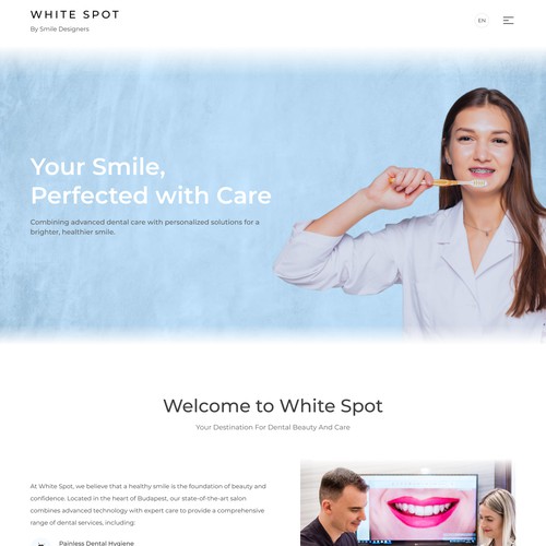 Dental website with the title 'Web Design for Dental Business'