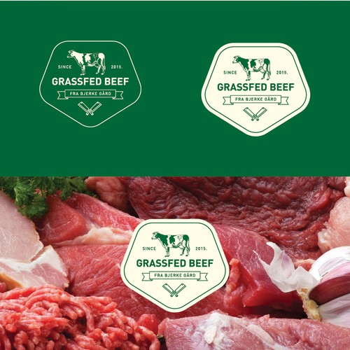 Butcher logo with the title 'GRASSFED BEEF'