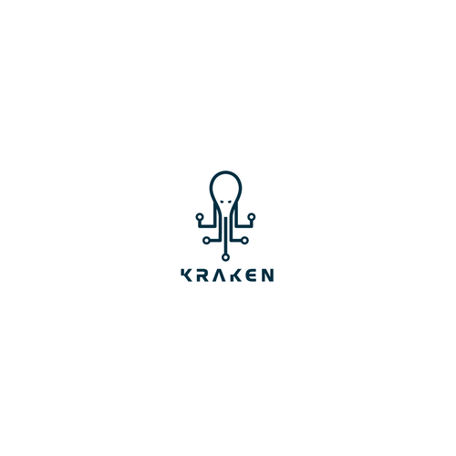 Octopus logo with the title 'Mascot logo for small tech company, kraken'