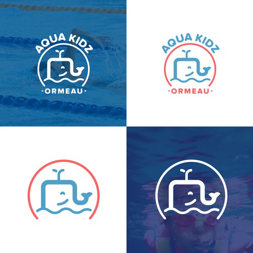 Whale logo with the title 'Linear Minimalistic Whale Logo'