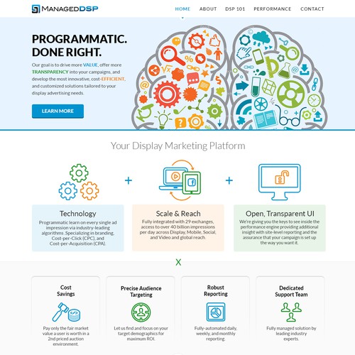 Illustrated design with the title 'New Tech Company Website with ability to scale to more work!!!'