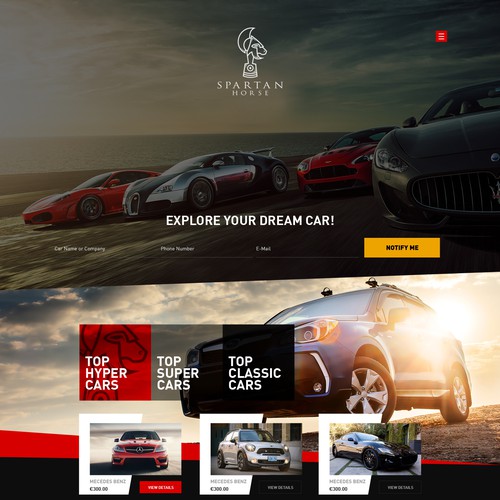 Sports website with the title 'SPARTAN HORSE'