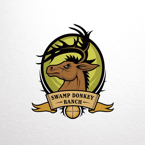 Donkey logo with the title 'Horned Donkey Mascot Logo'