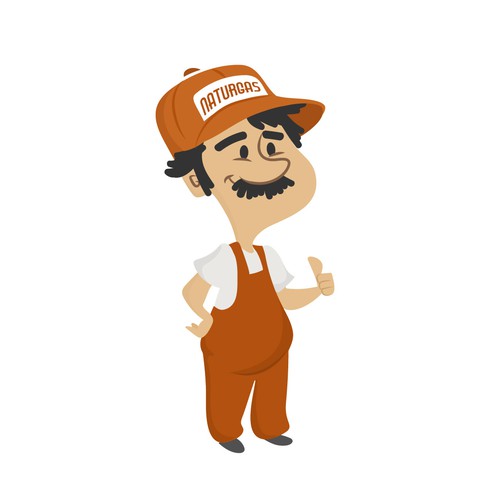 Mid-Century design with the title 'Mascot Character for Naturgas'