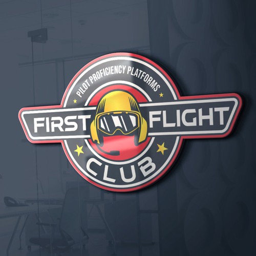 Airline and flight logo with the title 'Logo Design for a Mobile Professional Flight Simulator'