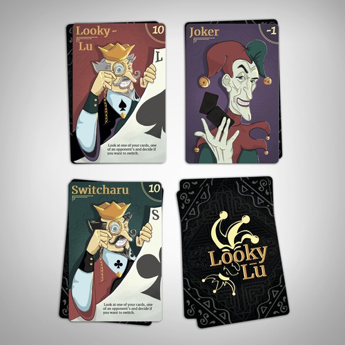 Card game artwork with the title 'Illustration of cards for a Board game'