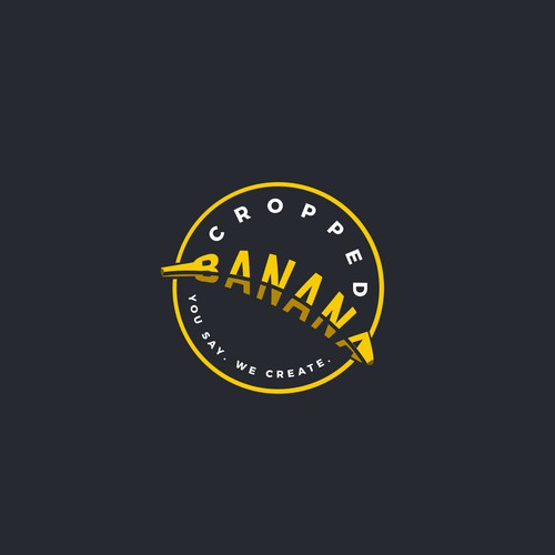 Banana logo with the title 'Logo design for cropped banana'