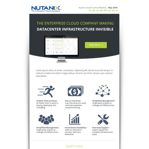 Article design with the title 'Newsworthy Newsletter Template'