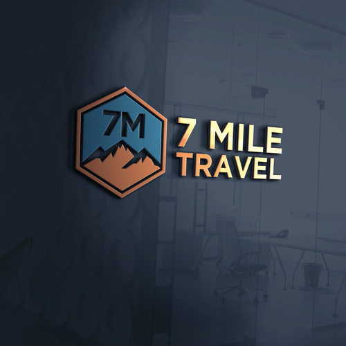 Travel agency brand with the title '7 mile travel'