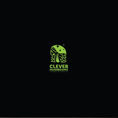 Funky design with the title 'logo for Clever Mushrooms'