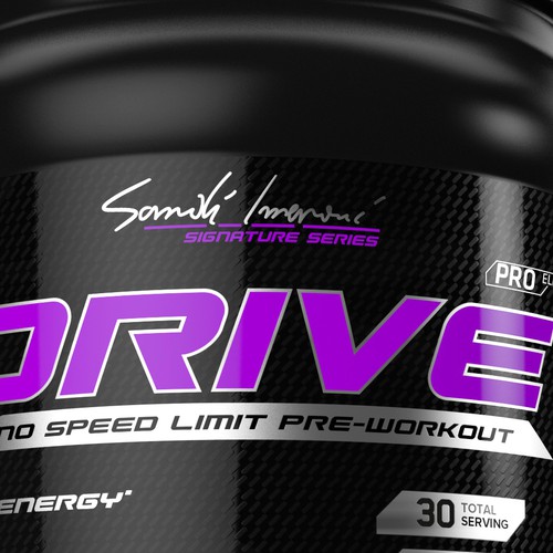 Pre-workout label with the title 'Sandi Imerovic Pre Workout'