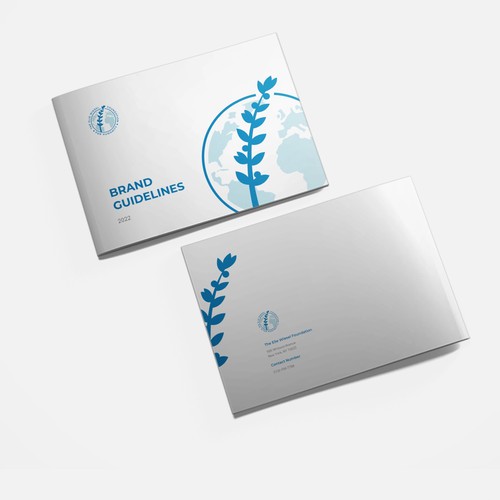 Style guide design with the title 'Brand Guide for peace movement organization'