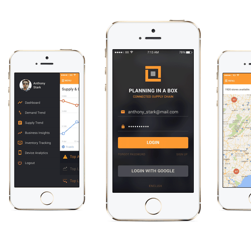 Prototype design with the title 'Analyzing App Design for iPhone'
