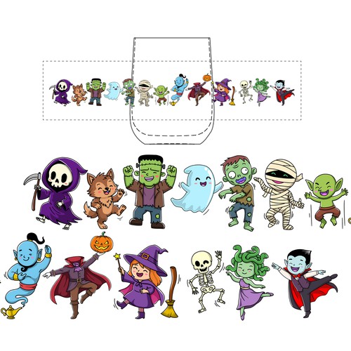 Halloween artwork with the title 'halloween illustration design'