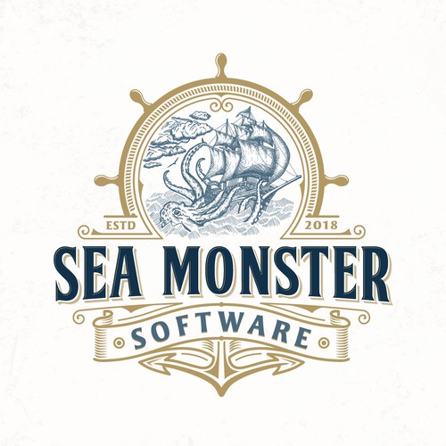 Retro brand with the title 'Sea Monster Software'