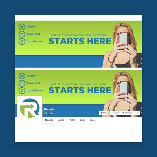 Transfer design with the title 'Minimalistic Facebook Cover'