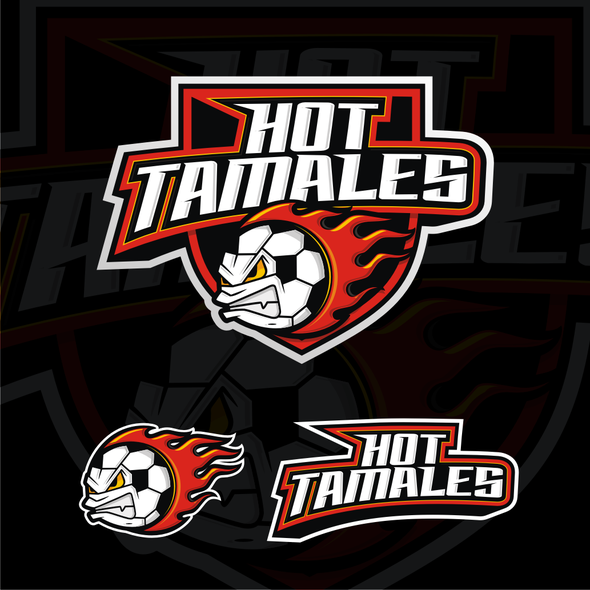 Football logo with the title 'Hot Tamales'