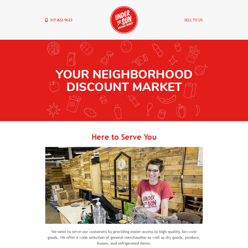 Newsletter design with the title 'Red Email Design'