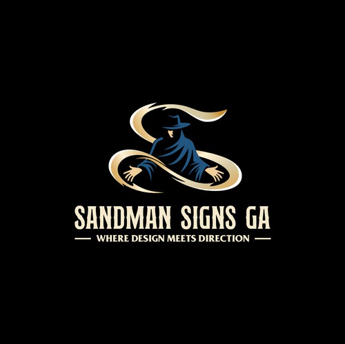 Sand logo with the title 'logo design contest winner'