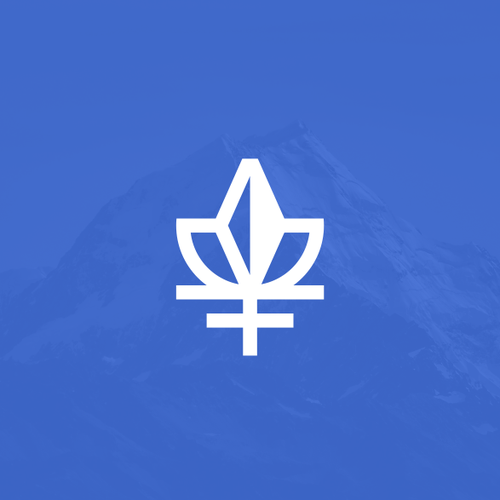 Crown design with the title 'mountain + cannabis + crown'