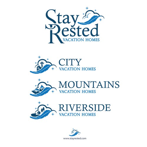 Feather logo with the title 'Stay Rested'