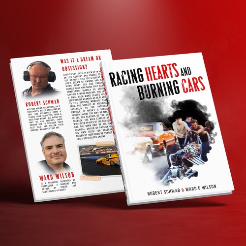Biography design with the title 'Book Racing Hearts And Burning Cars'