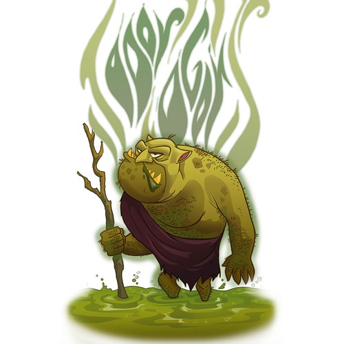 Creature design with the title 'Odor Ogor character logo design'