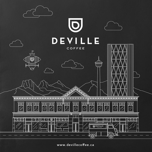 Packaging with the title 'deville coffee calgary'