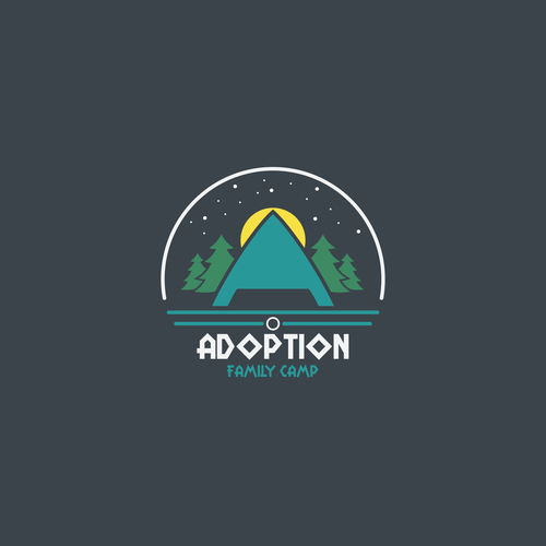 Gunmetal logo with the title 'Adoption Family Camp Logo'