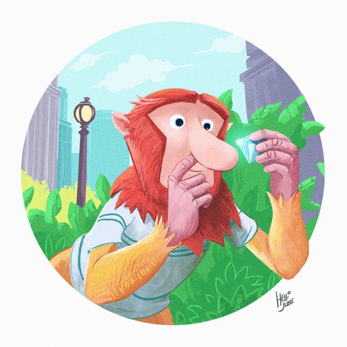 Animated illustration with the title 'monkey boogers character designs'