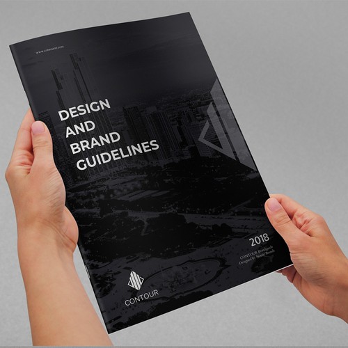 Commercial design with the title 'Real Estate Brand Guide'