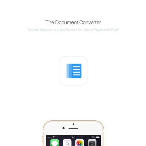 Document design with the title 'Document Converter App Icon'