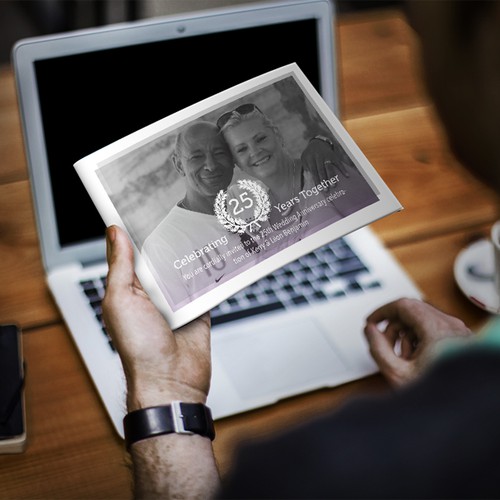 Anniversary design with the title '25th Wedding Anniversary Invitation'