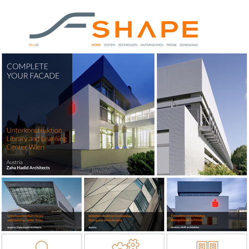 House website with the title 'Web page design for SHAPE'