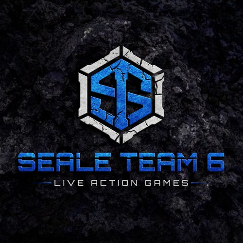 Neon blue safari logo with the title 'Seale Team 6 Live Action Games'