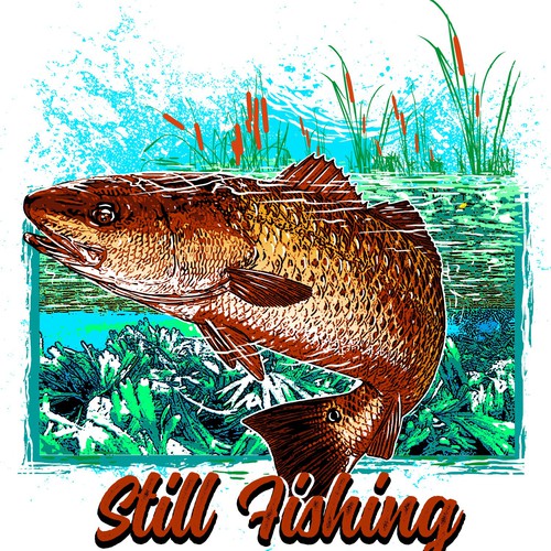 Fishing t-shirt with the title 'still fishing'