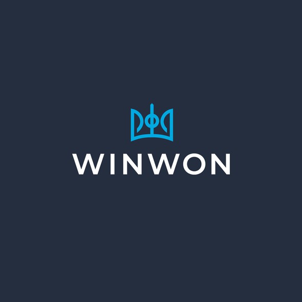 W logo with the title 'Crownfield Logo Concept for WinWon Sports Platform '