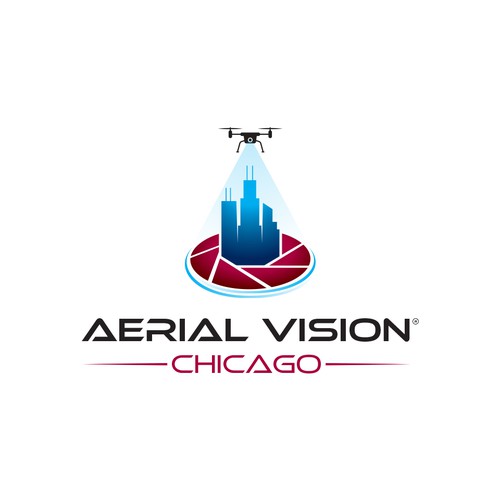 Drone logo with the title 'Dynamic 3D style logo'