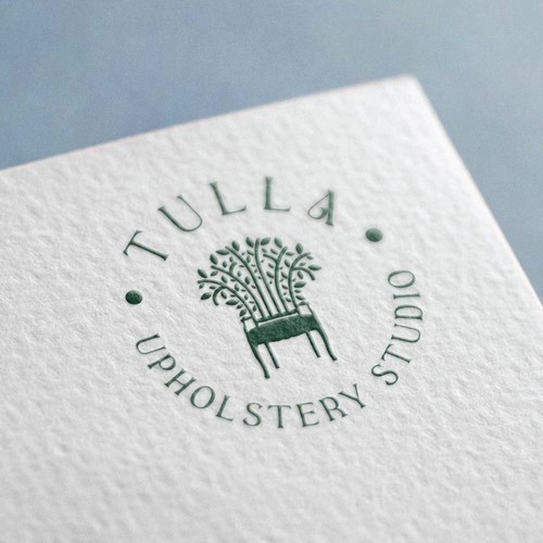 Sofa design with the title 'Tulla Upholstery Studio'