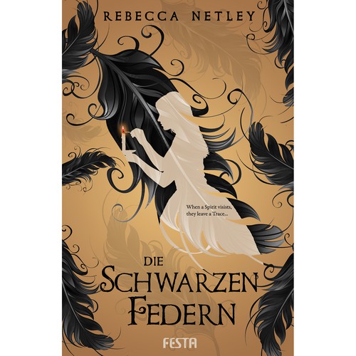Book cover with the title 'Book cover for the book Die schwarzen Federn'