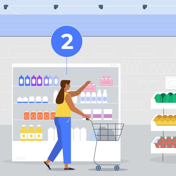 Supermarket design with the title 'Supermarket Illustration'