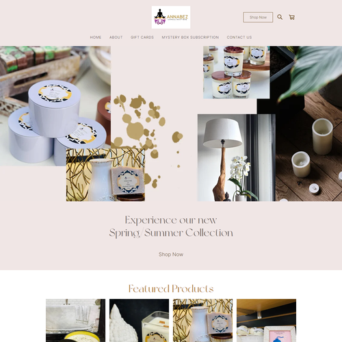 Home decor design with the title 'WEBSITE DESIGN FOR CANDLE BRAND - ANABEZ CANDLE'