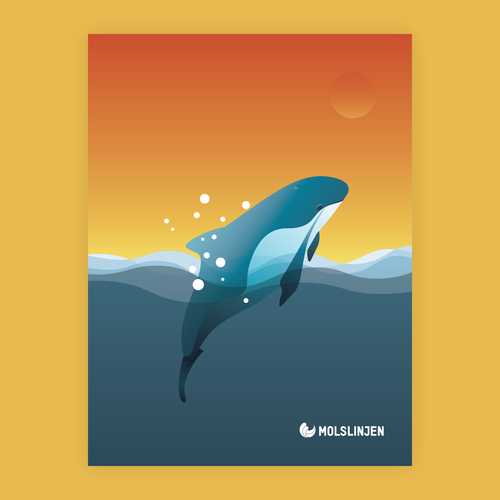 Animal design with the title 'Harbor porpoise vintage styled illustration.'