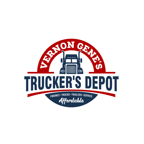 Engine design with the title 'Vernon Gene's Trucker's Depot'