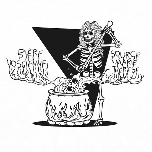 Hipster label with the title 'Label for French brewery.'